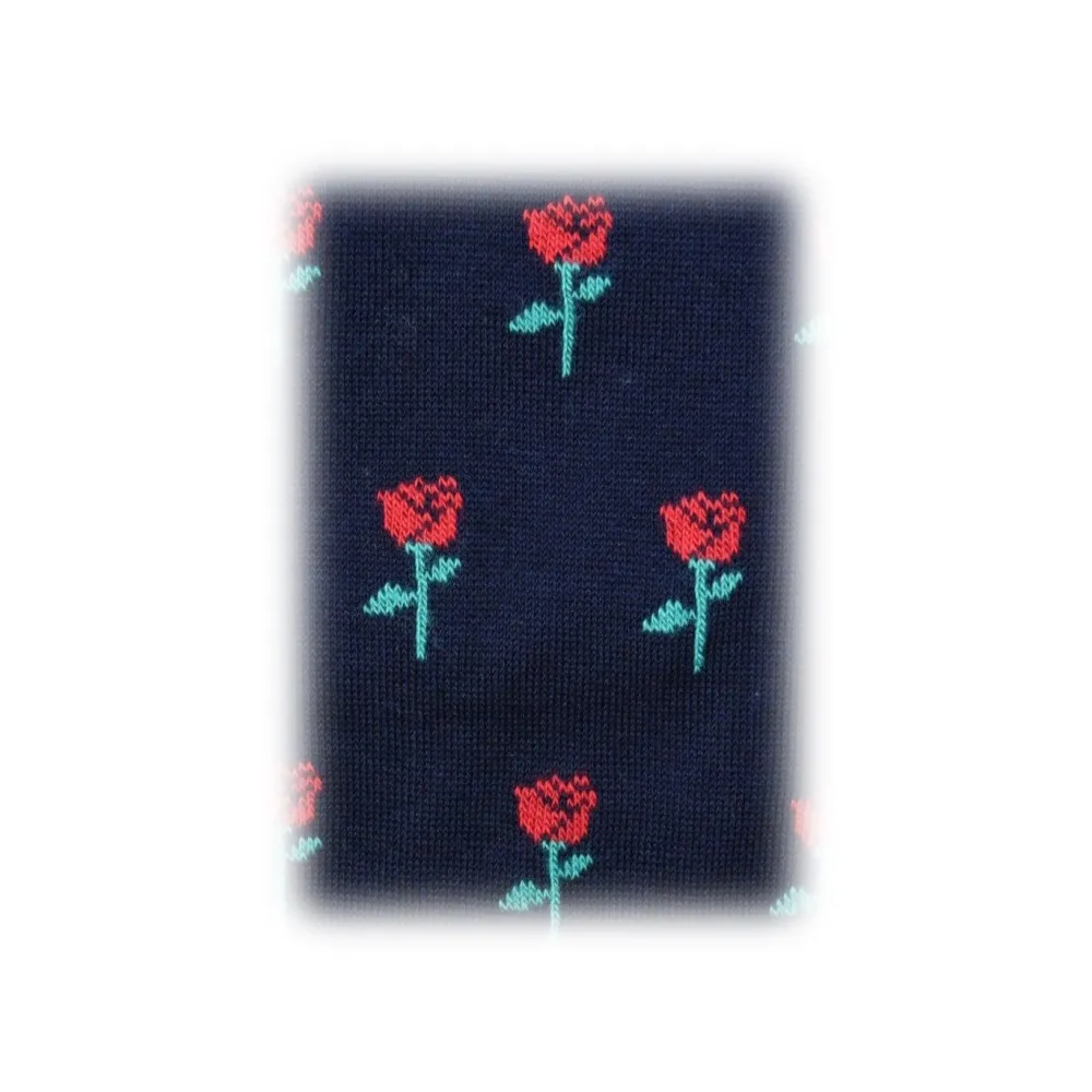 Fefè Napoli - Calzini Uomo Dandy Rose Blu - Calze - Handmade in Italy - Luxury Exclusive Collection