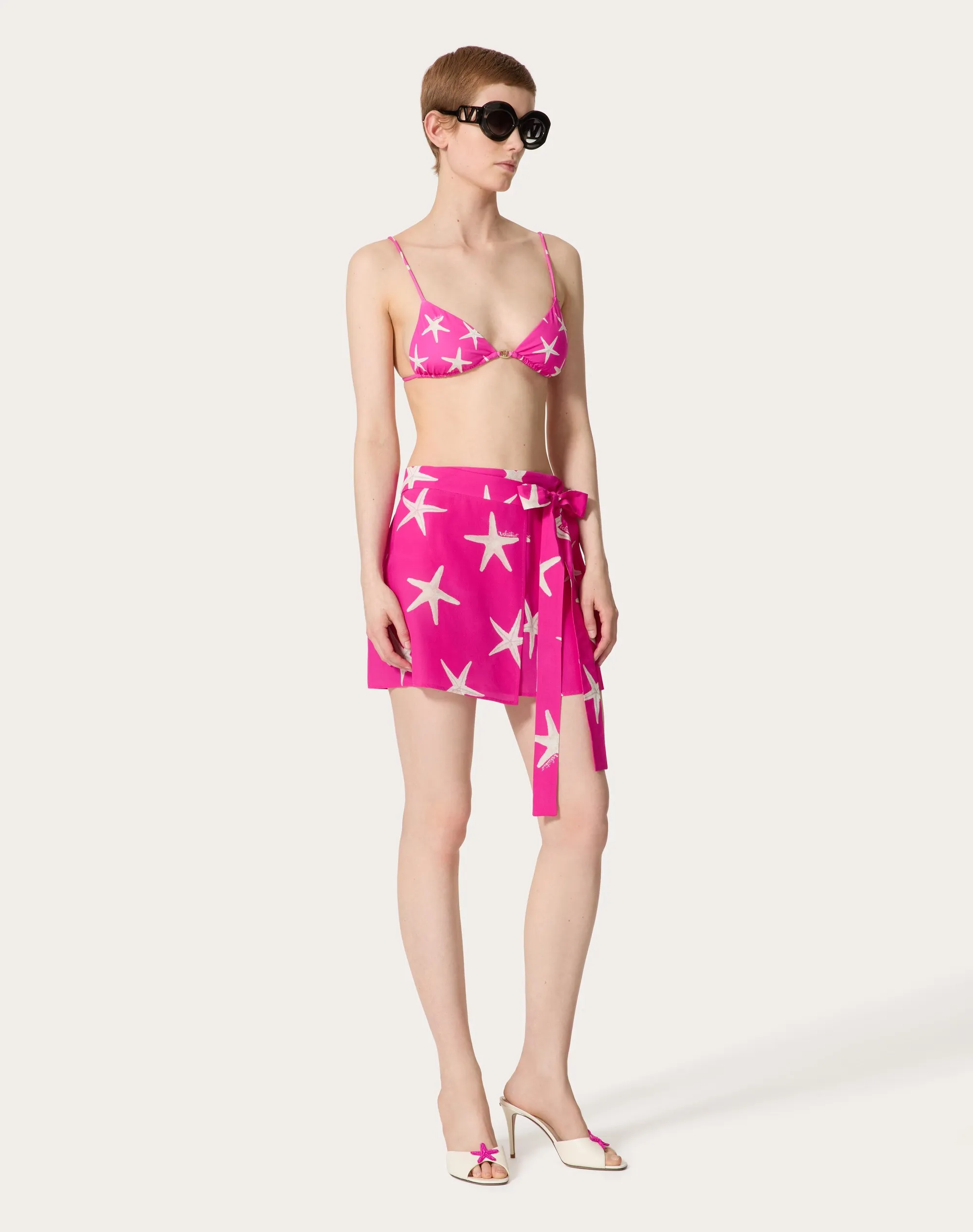 GONNA IN CREPE DE CHINE STARFISH