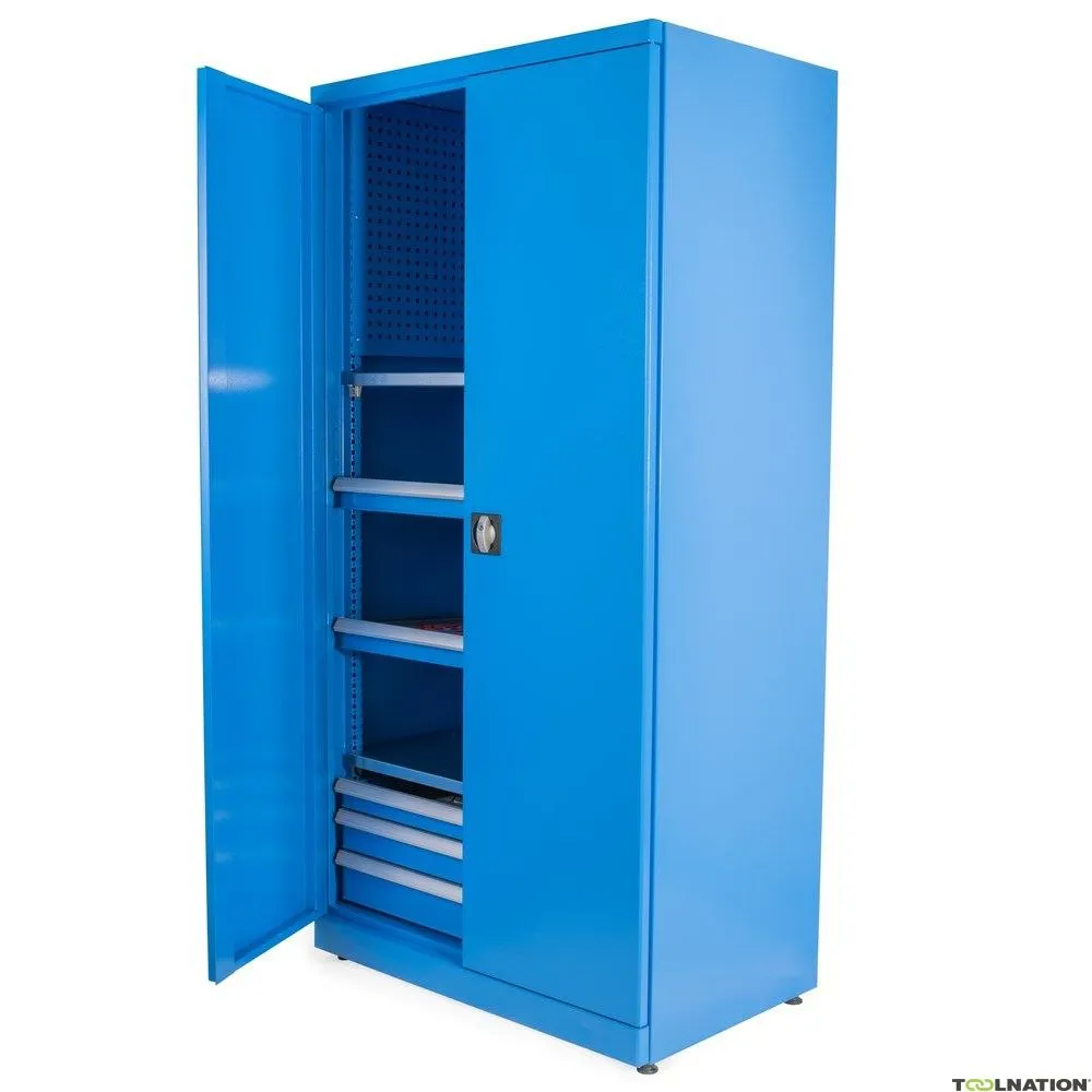 Huvema K2160 Armadio per officina con 48 portautensili CNC e 3 cassetti