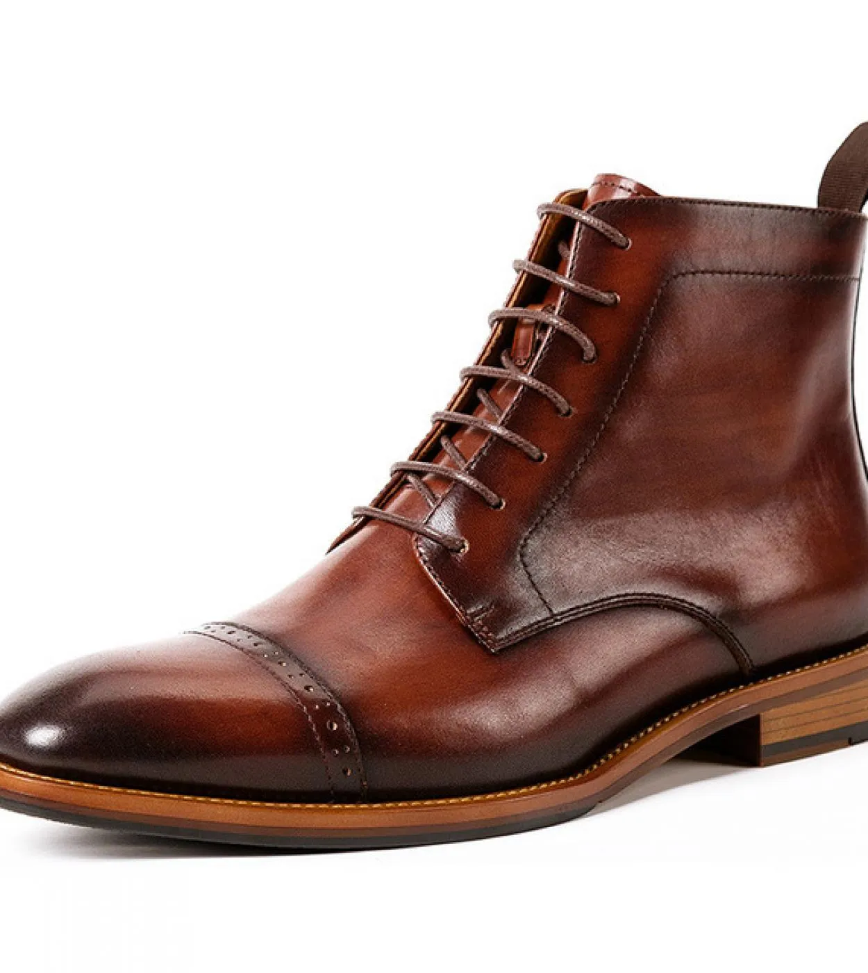 Stivaletti casual alla caviglia da uomo piatti in vera pelle di lusso Scarpe eleganti con lacci alla caviglia marrone nero Botas