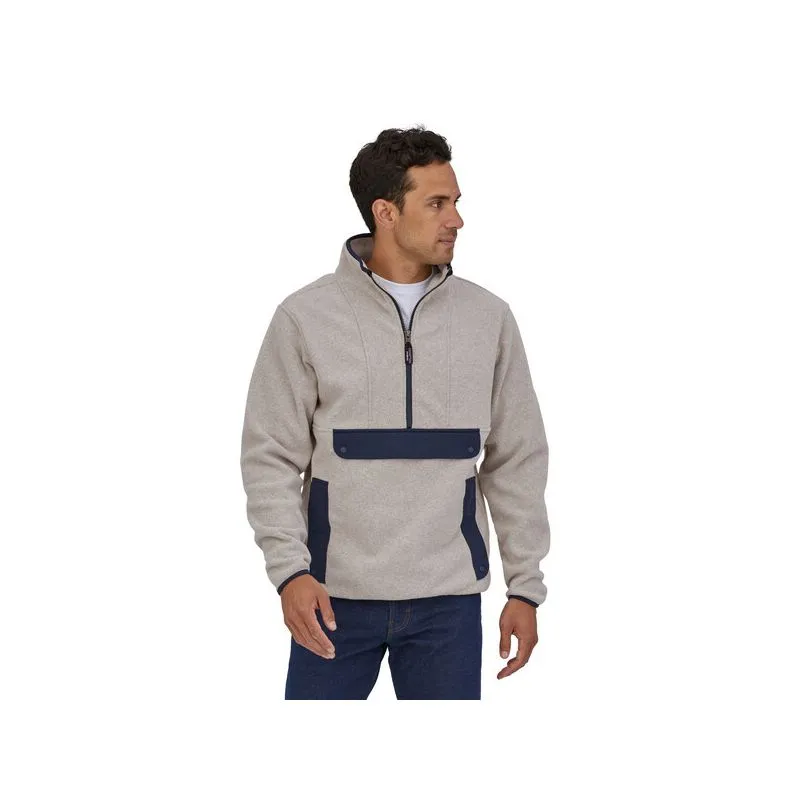 Uomo Patagonia Synch Anorak Fleece Jacket (Oatmeal Heather)